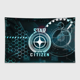 Флаг-баннер с принтом Star Citizen (Стар Ситизен) в Кировске, 100% полиэстер | размер 67 х 109 см, плотность ткани — 95 г/м2; по краям флага есть четыре люверса для крепления | squadron 42 | star citizen | галактика | игры | космического симулятора | космос