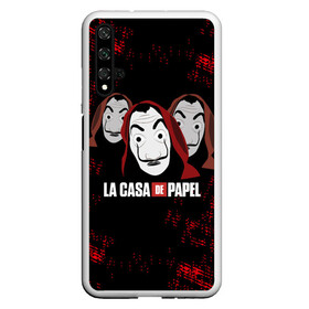 Чехол для Honor 20 с принтом БУМАЖНЫЙ ДОМ СЕРИАЛ LA CASA DE PAPEL BELLA CIAO в Кировске, Силикон | Область печати: задняя сторона чехла, без боковых панелей | bella ciao | la casa de papel | бумажный дом | ла каса де | ла каса де папель | ла каса де пепел | лакаса | сериал | фильм