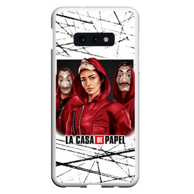 Чехол для Samsung S10E с принтом СЕРИАЛ БУМАЖНЫЙ ДОМ LA CASA DE PAPEL BELLA CIAO в Кировске, Силикон | Область печати: задняя сторона чехла, без боковых панелей | bella ciao | la casa de papel | бумажный дом | ла каса де | ла каса де папель | ла каса де пепел | лакаса | сериал | фильм