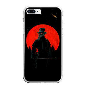 Чехол для iPhone 7Plus/8 Plus матовый с принтом plague doctor ЧУМНОЙ ДОКТОР в Кировске, Силикон | Область печати: задняя сторона чехла, без боковых панелей | art | artwork | dark | illustration | moon | plague doctor | red moon | арт | луна | мрак | ночь | чума | чумной доктор