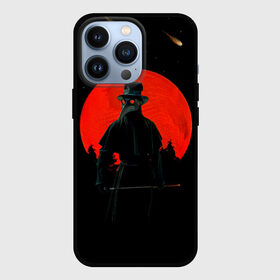 Чехол для iPhone 13 Pro с принтом plague doctor ЧУМНОЙ ДОКТОР в Кировске,  |  | Тематика изображения на принте: art | artwork | dark | illustration | moon | plague doctor | red moon | арт | луна | мрак | ночь | чума | чумной доктор