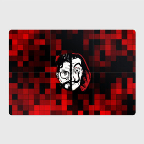 Магнитный плакат 3Х2 с принтом Бумажный Домик Шах и Мат в Кировске, Полимерный материал с магнитным слоем | 6 деталей размером 9*9 см | бумага | два | красный | лица | маска | сериал | триллер | черный