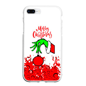 Чехол для iPhone 7Plus/8 Plus матовый с принтом Merry Christmas Grinch в Кировске, Силикон | Область печати: задняя сторона чехла, без боковых панелей | Тематика изображения на принте: 2022 | grinch | happy new year | merry christmas | год тигра | гринч | зима близко | нг | новогодний | новый год | новый год 2022 | рождество | снег | снежинки