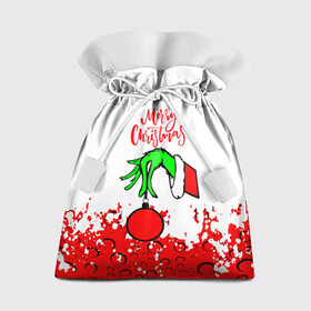 Подарочный 3D мешок с принтом Merry Christmas Grinch в Кировске, 100% полиэстер | Размер: 29*39 см | 2022 | grinch | happy new year | merry christmas | год тигра | гринч | зима близко | нг | новогодний | новый год | новый год 2022 | рождество | снег | снежинки