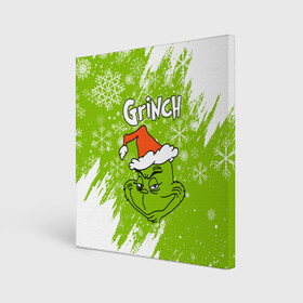 Холст квадратный с принтом Grinch Green. в Кировске, 100% ПВХ |  | Тематика изображения на принте: 2022 | grinch | happy new year | merry christmas | год тигра | гринч | зима близко | нг | новогодний | новый год | новый год 2022 | рождество | снег | снежинки