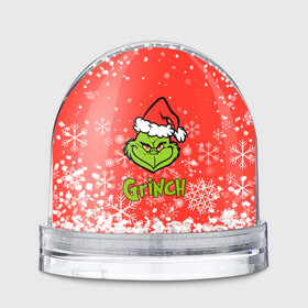 Игрушка Снежный шар с принтом Grinch Red. в Кировске, Пластик | Изображение внутри шара печатается на глянцевой фотобумаге с двух сторон | Тематика изображения на принте: 2022 | grinch | happy new year | merry christmas | год тигра | гринч | зима близко | нг | новогодний | новый год | новый год 2022 | рождество | снег | снежинки