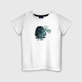 Детская футболка хлопок с принтом Jiok демон в Кировске, 100% хлопок | круглый вырез горловины, полуприлегающий силуэт, длина до линии бедер | демон | дым | монстр | надпись | название