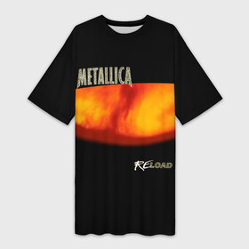 Платье-футболка 3D с принтом Metallica ReLoad в Кировске,  |  | hard | heavy | james hetfield | kirk hammett | lars ulrich | metallica | music | robert trujillo | rock band | thrash | thrashmetal | альбом | джеймс хэтфилд | кирк хэмметт | ларс ульрих | метал | металика | металлика | музыка | роберт трухильо | рок груп