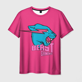 Мужская футболка 3D с принтом Mr Beast Gaming Full Print (Pink edition) в Кировске, 100% полиэфир | прямой крой, круглый вырез горловины, длина до линии бедер | gamer | games | gaming | mr beast | mrbeast | youtube | блогеры | игры | мистер бист | ютуберы