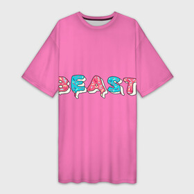 Платье-футболка 3D с принтом Mr Beast Donut (Pink edition) в Кировске,  |  | arts | mr beast | mrbeast | youtube | арты | блогеры | мистер бист | прикольные надписи | ютуб | ютуберы