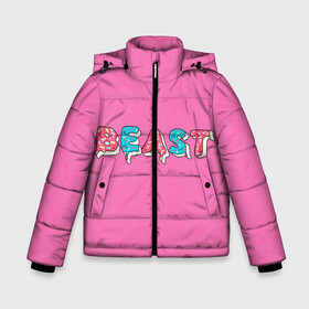 Зимняя куртка для мальчиков 3D с принтом Mr Beast Donut (Pink edition) в Кировске, ткань верха — 100% полиэстер; подклад — 100% полиэстер, утеплитель — 100% полиэстер | длина ниже бедра, удлиненная спинка, воротник стойка и отстегивающийся капюшон. Есть боковые карманы с листочкой на кнопках, утяжки по низу изделия и внутренний карман на молнии. 

Предусмотрены светоотражающий принт на спинке, радужный светоотражающий элемент на пуллере молнии и на резинке для утяжки | arts | mr beast | mrbeast | youtube | арты | блогеры | мистер бист | прикольные надписи | ютуб | ютуберы