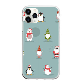 Чехол для iPhone 11 Pro матовый с принтом Новый Гoд в Кировске, Силикон |  | 2022 | гном | год | дед | зима | мишка | мороз | новый | пингвин | праздик | рождество | снеговик | узор