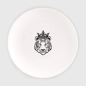 Тарелка с принтом Family Look Мама-тигр в Кировске, фарфор | диаметр - 210 мм
диаметр для нанесения принта - 120 мм | crown | family | tiger | корона | семья | тигр