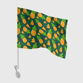 Флаг для автомобиля с принтом Ананасы. Много ананасов в Кировске, 100% полиэстер | Размер: 30*21 см | ананас | ананасовый | ананасы | сладость | фрукт