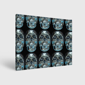 Холст прямоугольный с принтом Skulls pattern 2028 в Кировске, 100% ПВХ |  | fashion | future | pattern | skull | vanguard | авангард | будущее | мода | стекло | узор | череп