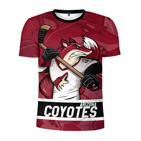 Мужская футболка 3D спортивная с принтом Аризона Койотис Arizona Coyotes в Кировске, 100% полиэстер с улучшенными характеристиками | приталенный силуэт, круглая горловина, широкие плечи, сужается к линии бедра | arizona | arizona coyotes | coyotes | hockey | nhl | usa | аризона | аризона койотис | койотис | нхл | спорт | сша | феникс | финикс койотс | хоккей | шайба