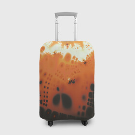 Чехол для чемодана 3D с принтом Коллекция Journey Оранжевый взрыв 126-3 2 в Кировске, 86% полиэфир, 14% спандекс | двустороннее нанесение принта, прорези для ручек и колес | abstraction | black | bright | fractal | orange | абстракция | на витрину | оранжевый | фрактал | черный | яркий