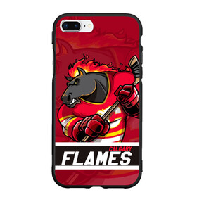 Чехол для iPhone 7Plus/8 Plus матовый с принтом Калгари Флэймз Calgary Flames в Кировске, Силикон | Область печати: задняя сторона чехла, без боковых панелей | calgary | calgary flames | flames | hockey | nhl | usa | калгари | калгари флэймз | нхл | спорт | сша | флэймз | хоккей | шайба