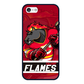 Чехол для iPhone 5/5S матовый с принтом Калгари Флэймз Calgary Flames в Кировске, Силикон | Область печати: задняя сторона чехла, без боковых панелей | calgary | calgary flames | flames | hockey | nhl | usa | калгари | калгари флэймз | нхл | спорт | сша | флэймз | хоккей | шайба