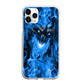 Чехол для iPhone 11 Pro Max матовый с принтом Дракон в синем пламени Dragon in blue flame в Кировске, Силикон |  | dragon | дракон | миф | монстр | огонь | пламя | фэнтези