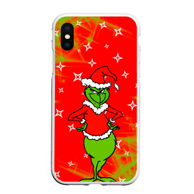 Чехол для iPhone XS Max матовый с принтом Новогодний Grinch на танцполе. в Кировске, Силикон | Область печати: задняя сторона чехла, без боковых панелей | 2022 | grinch | happy new year | merry christmas | год тигра | гринч | зима близко | нг | новогодний | новый год | новый год 2022 | рождество | снег | снежинки