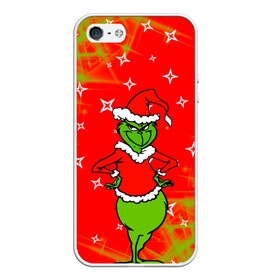 Чехол для iPhone 5/5S матовый с принтом Новогодний Grinch на танцполе. в Кировске, Силикон | Область печати: задняя сторона чехла, без боковых панелей | 2022 | grinch | happy new year | merry christmas | год тигра | гринч | зима близко | нг | новогодний | новый год | новый год 2022 | рождество | снег | снежинки