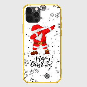 Чехол для iPhone 12 Pro с принтом Santa Dabbing идет снег. в Кировске, силикон | область печати: задняя сторона чехла, без боковых панелей | Тематика изображения на принте: 2022 | dabbing | happy new year | merry christmas | santa dabbing | год тигра | зима близко | нг | новогодний | новогодний тигр | новый год | новый год 2022 | рождество | символ 2022 года | снег | снежинки