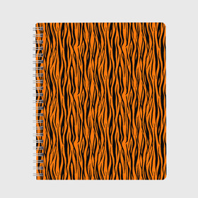 Тетрадь с принтом Тигровые Полосы в Кировске, 100% бумага | 48 листов, плотность листов — 60 г/м2, плотность картонной обложки — 250 г/м2. Листы скреплены сбоку удобной пружинной спиралью. Уголки страниц и обложки скругленные. Цвет линий — светло-серый
 | animal | beast | cat | predator | tiger | амурский тигр | белый тигр | год тигра | животное | зверь | кот | полосатая кошка | саблезубый тигр | тигр | хищник | царь джунглей | шерхан