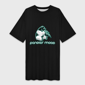Платье-футболка 3D с принтом Panda s mood в Кировске,  |  | африка | бивни | животные | злой | злость | индия | китай | настроение | неон | неоновые принты | панда | природа | саванна | светящиеся | сердится