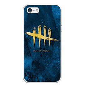 Чехол для iPhone 5/5S матовый с принтом Dead by Daylight Golden Logo в Кировске, Силикон | Область печати: задняя сторона чехла, без боковых панелей | Тематика изображения на принте: daylight | выживание | дед бай дейлайт | мертвы к рассвету | охотник | ужасы | хоррор