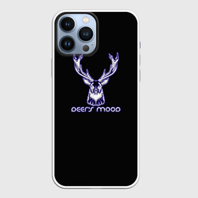 Чехол для iPhone 13 Pro Max с принтом Deers mood в Кировске,  |  | бивни | животные | злой | злость | канада | настроение | неон | неоновые принты | олень | природа | рога | саванна | светящиеся | сердится | сибирь