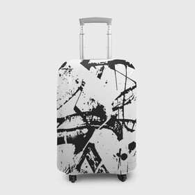 Чехол для чемодана 3D с принтом GRUNGE TRIP в Кировске, 86% полиэфир, 14% спандекс | двустороннее нанесение принта, прорези для ручек и колес | grunge | абстракция | граундж | грязный | кляксы | пестрый | черно белый