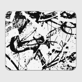 Прямоугольный коврик для мышки с принтом GRUNGE TRIP в Кировске, натуральный каучук | размер 230 х 185 мм; запечатка лицевой стороны | grunge | абстракция | граундж | грязный | кляксы | пестрый | черно белый