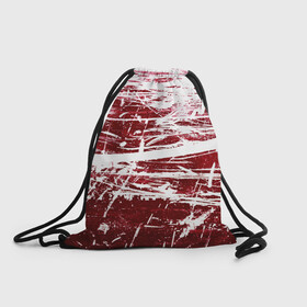 Рюкзак-мешок 3D с принтом CRAZY RED в Кировске, 100% полиэстер | плотность ткани — 200 г/м2, размер — 35 х 45 см; лямки — толстые шнурки, застежка на шнуровке, без карманов и подкладки | абстракция | красно белый | красный | пестрый | царапины