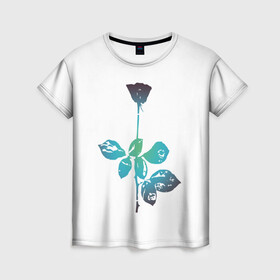 Женская футболка 3D с принтом ROSE OF PERCEPTION в Кировске, 100% полиэфир ( синтетическое хлопкоподобное полотно) | прямой крой, круглый вырез горловины, длина до линии бедер | emotion | enjoy the silence | rose | violator | роза | эмоции