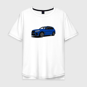 Мужская футболка хлопок Oversize с принтом BMW X5 M art в Кировске, 100% хлопок | свободный крой, круглый ворот, “спинка” длиннее передней части | Тематика изображения на принте: bmw | bmwm | bmwmotorsport | bmwx5m | x5m