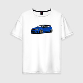 Женская футболка хлопок Oversize с принтом VW Polo stance art в Кировске, 100% хлопок | свободный крой, круглый ворот, спущенный рукав, длина до линии бедер
 | polo | stance | volkswagen | vw | vwpolo