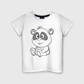 Детская футболка хлопок с принтом Пандочка в подгузниках в Кировске, 100% хлопок | круглый вырез горловины, полуприлегающий силуэт, длина до линии бедер | веселье | детские | для девушек | для детей | китай | медведь | медвежонок | мультики | панда | пандочка | сказка | сказочные | удивление