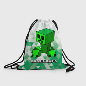 Рюкзак-мешок 3D с принтом Minecraft Creeper ползучий камикадзе в Кировске, 100% полиэстер | плотность ткани — 200 г/м2, размер — 35 х 45 см; лямки — толстые шнурки, застежка на шнуровке, без карманов и подкладки | creeper | green minecraft | minecraft | minecraft creeper | minecraft dungeons | детские игры | зеленый майнкрафт | камикадзе | крипер | крипер майнкрафт | криппер | майнкрафт крипер | майнкрафт подземелье | минекрафт | мобы