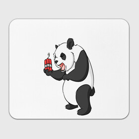 Прямоугольный коврик для мышки с принтом Взрывная панда в Кировске, натуральный каучук | размер 230 х 185 мм; запечатка лицевой стороны | bomb | dinamit | panda | бомба | динамит | животное | панда