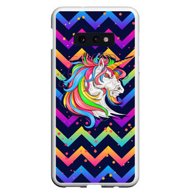 Чехол для Samsung S10E с принтом Cерьезный Единорог Frowning Unicorn в Кировске, Силикон | Область печати: задняя сторона чехла, без боковых панелей | Тематика изображения на принте: angry | neon | unicorn | единорог | злой | кислотный | конь | лошадь | неон | пони | радуга | радужный | сердитый | серьезный | хмурый | юникорн