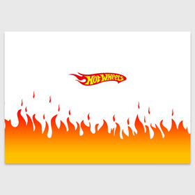 Поздравительная открытка с принтом Hot Wheels | Logo | Fire в Кировске, 100% бумага | плотность бумаги 280 г/м2, матовая, на обратной стороне линовка и место для марки
 | Тематика изображения на принте: auto | bone shaker | fire | hot wheels | logo | mattel | rd02 | twin mill | авто | автомобиль | ам | горячие колёса | лого | логотип | огненная | огонь | хот велс | эмблема