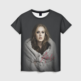 Женская футболка 3D с принтом Фото Адель в Кировске, 100% полиэфир ( синтетическое хлопкоподобное полотно) | прямой крой, круглый вырез горловины, длина до линии бедер | девушка | имя | певица | свитер | фото