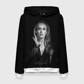 Женская толстовка 3D с принтом Adele Icon в Кировске, 100% полиэстер  | двухслойный капюшон со шнурком для регулировки, мягкие манжеты на рукавах и по низу толстовки, спереди карман-кенгуру с мягким внутренним слоем. | девушка | имя | микрофон | певица | фото