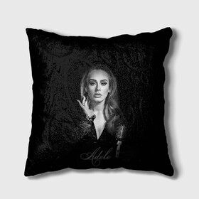 Подушка 3D с принтом Adele Icon в Кировске, наволочка – 100% полиэстер, наполнитель – холлофайбер (легкий наполнитель, не вызывает аллергию). | состоит из подушки и наволочки. Наволочка на молнии, легко снимается для стирки | Тематика изображения на принте: девушка | имя | микрофон | певица | фото