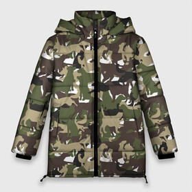 Женская зимняя куртка Oversize с принтом Камуфляж из Собак (Camouflage) в Кировске, верх — 100% полиэстер; подкладка — 100% полиэстер; утеплитель — 100% полиэстер | длина ниже бедра, силуэт Оверсайз. Есть воротник-стойка, отстегивающийся капюшон и ветрозащитная планка. 

Боковые карманы с листочкой на кнопках и внутренний карман на молнии | animal | camouflage | dog | military camouflage | барбос | бобик | военный камуфляж | год собаки | друг человека | животное | зверь | ищейка | камуфляж | кинолог | кость | лайка | милитари | охотничий камуфляж | пёс