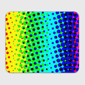 Прямоугольный коврик для мышки с принтом Цветная кислота в Кировске, натуральный каучук | размер 230 х 185 мм; запечатка лицевой стороны | Тематика изображения на принте: абстракция | круги | радуга | цветной | яркий