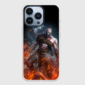 Чехол для iPhone 13 Pro с принтом КРАТОС В ОГНЕ | GOD OF WAR (НА СПИНЕ) в Кировске,  |  | Тематика изображения на принте: ascension | betrayal | chains of olympus | cratos | ghost of sparta | god of war | hack and slash | kratos | logo | ragnarok | rune | war | атрей | бог войны | война | год ов вар | год оф вар | игра | иероглифы | кратос | лого | логотип | рагнарёк | руны 