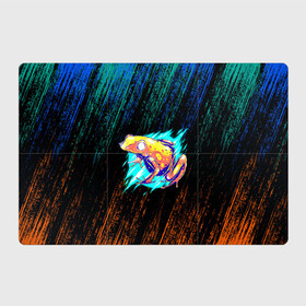 Магнитный плакат 3Х2 с принтом Жаба цветная абстрактная в Кировске, Полимерный материал с магнитным слоем | 6 деталей размером 9*9 см | Тематика изображения на принте: болото | жабы | ква | лягушка | неон
