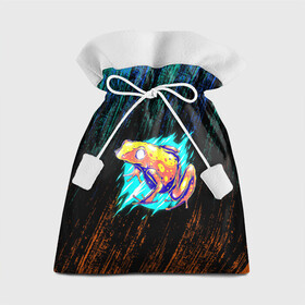 Подарочный 3D мешок с принтом Жаба цветная абстрактная в Кировске, 100% полиэстер | Размер: 29*39 см | Тематика изображения на принте: болото | жабы | ква | лягушка | неон